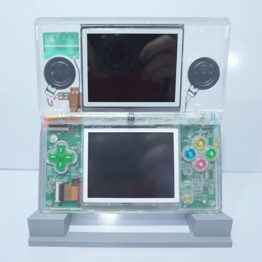 Nintendo DS Lite Transparent Clear Handheld Game System with Rainbow Buttons